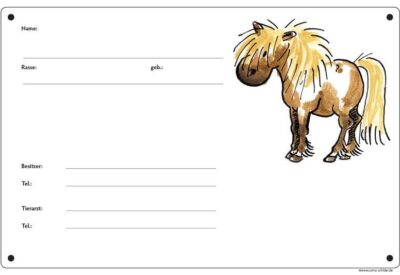 Comic Schild Pferd - Boxenschild Pony