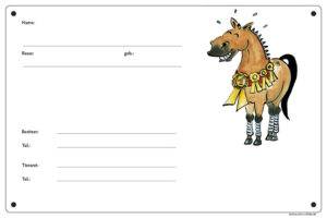 Comic Schild Pferd - Boxenschild Schleifensammler