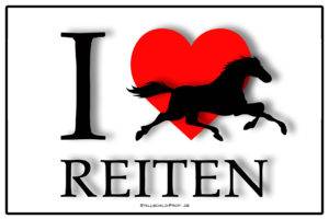 Schild I love Reiten