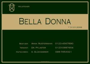 individuelles Boxenschild Bella Donna gestalten lassen