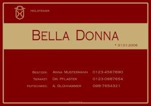 individuelles Boxenschild Bella Donna gestalten lassen