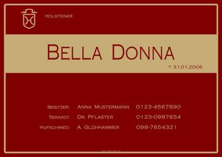 individuelles Boxenschild "Bella Donna" gestalten lassen
