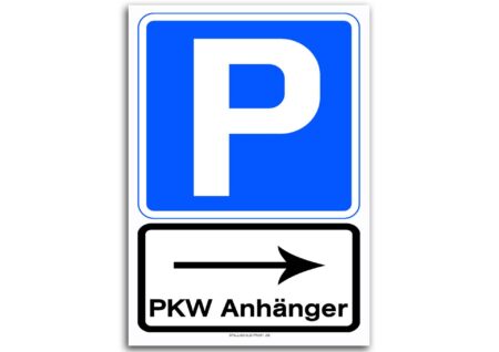 Turnier | Parken PKW mit Anhänger Pfeil rechts