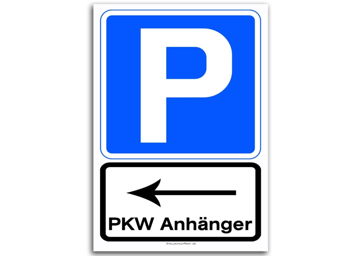 Turnier | Parken PKW mit Anhänger Pfeil links