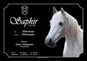 Boxenschild Saphir für Pferde