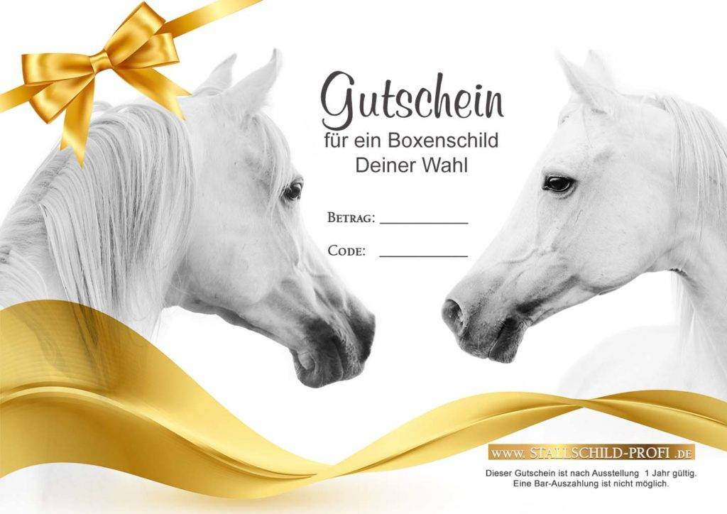 Gutschein zum Ausdrucken für Reiter | Geburtstag 5 - Stallschild-Profi