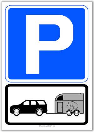 Parken PKW mit Anhänger Reitturnier