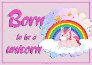 Stallschild | Born to be a unicorn Einhorn A4