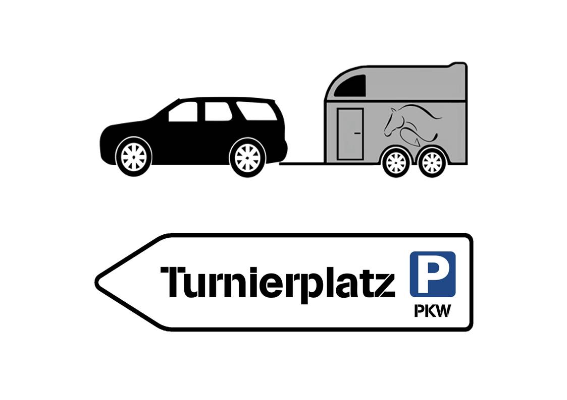 Turnierplatz Schilder für das Reitturnier