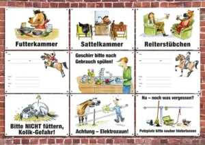 Comicschilder Stallschild-Profi Pferd Hund Stallschild-Profi Horse-Sign horsesign stallschild-profi