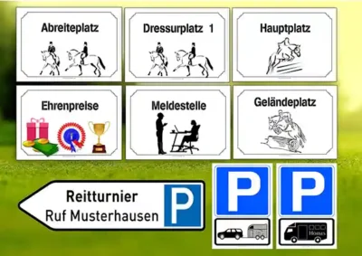 Turnierplatzschilder Stallschild-Profi Schild Pferd Stallschild-Profi Horse-Sign horsesign stallschild-profi