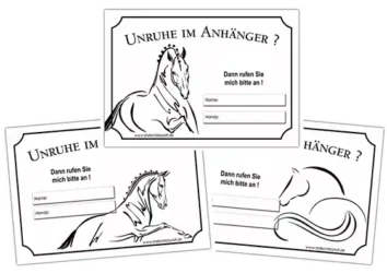 Unruhe im Anhänger Schild für Pferde Reiter Pferdeanhänger Reitturnier Turnier Stallschild-Profi Horse-Sign horsesign stallschild-profi