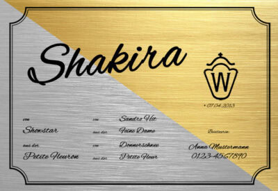Boxenschild Shakira Alu-Dibond Butlerfish