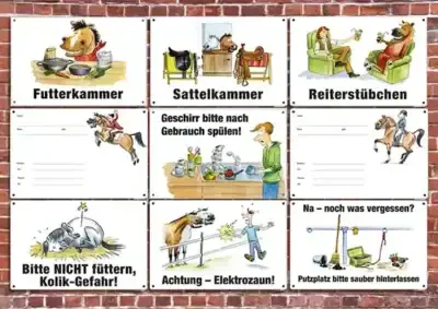 Comicschilder Stallschild-Profi Pferd Hund Stallschild-Profi Horse-Sign horsesign stallschild-profi